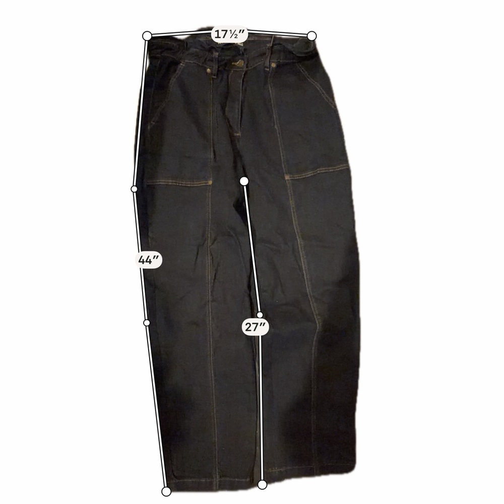 Karl Lagerfeld Navy Paperbag Waist Boyfriend Jeans - Picture 6 of 7